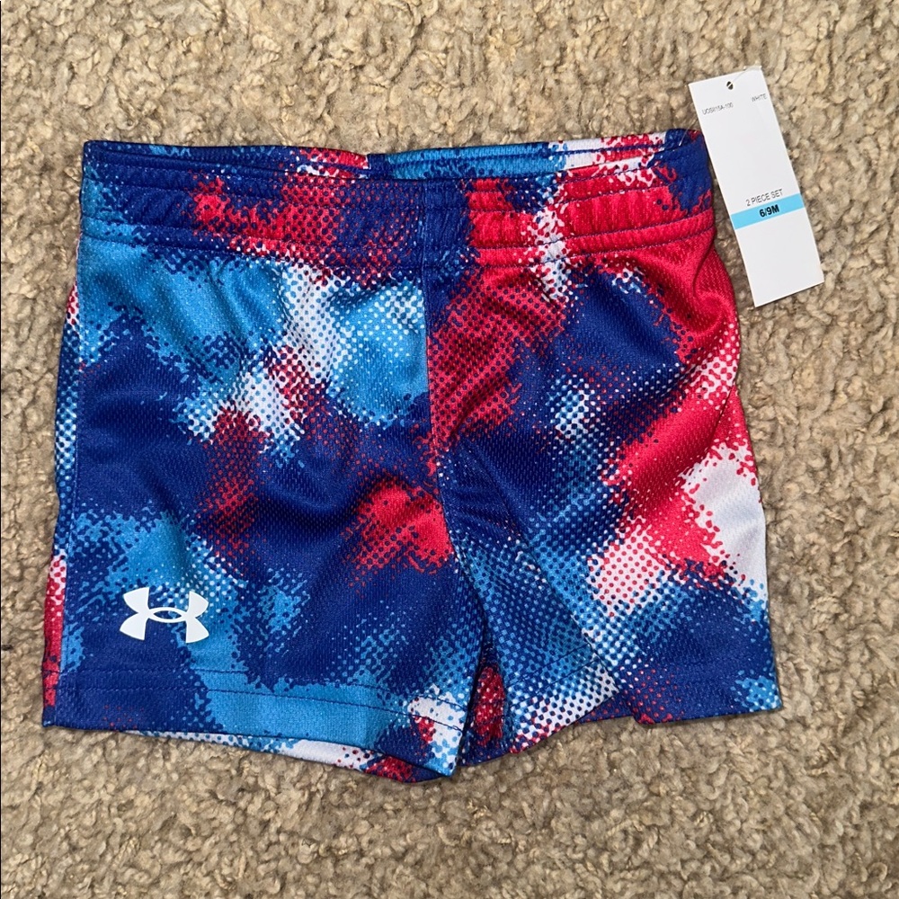 NWT Under Armour Red, White and Blue Shorts (6-9 Months)